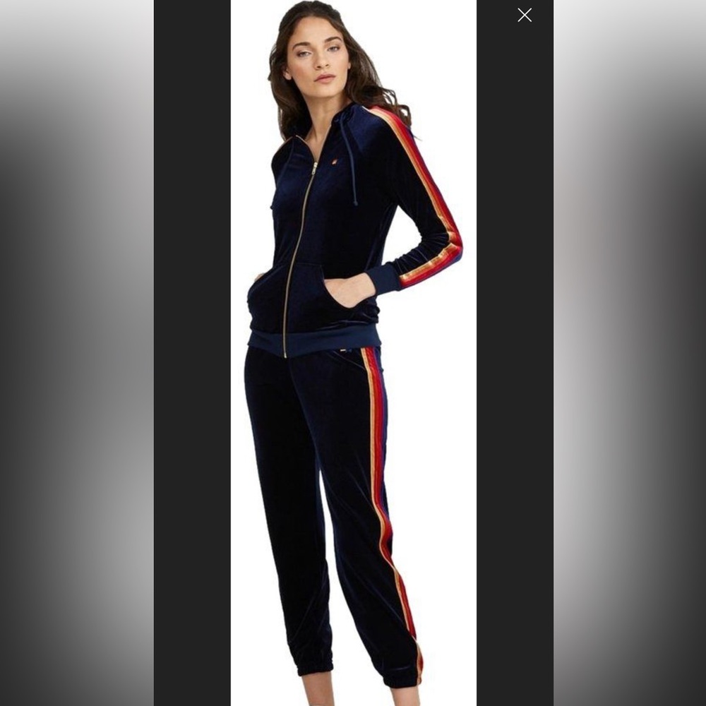 Aviator nation hunter green sweatpants and zip up sweatshirt matching set